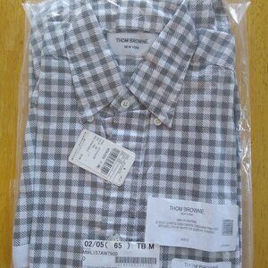 New Thom Browne Gray White Check TB0 14.5-31.5 Extra Small